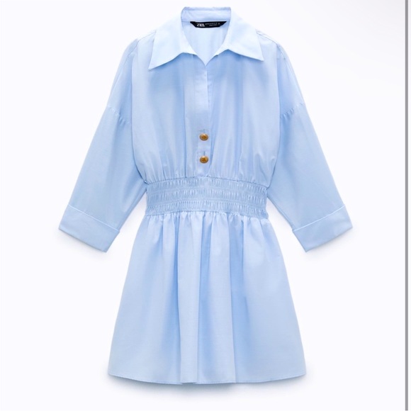 Zara Gold Button Mino Dress. - Picture 3 of 8
